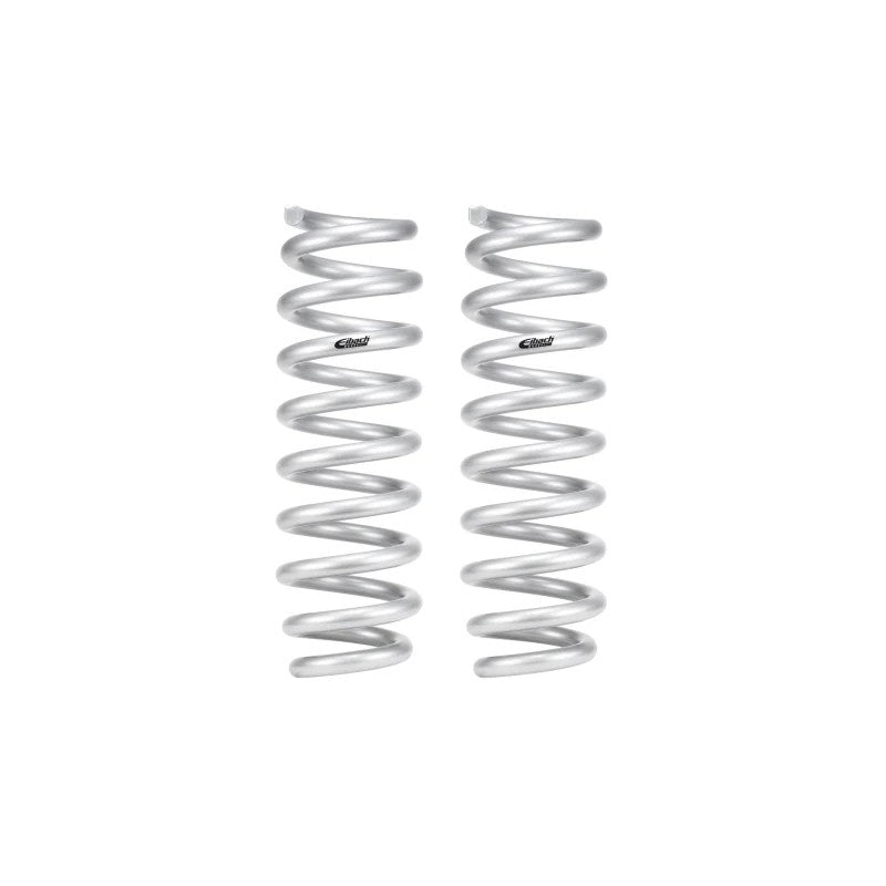 Silver metallic Eibach Pro-Truck front lift springs for 2015-2018 Ram 1500 4WD.
