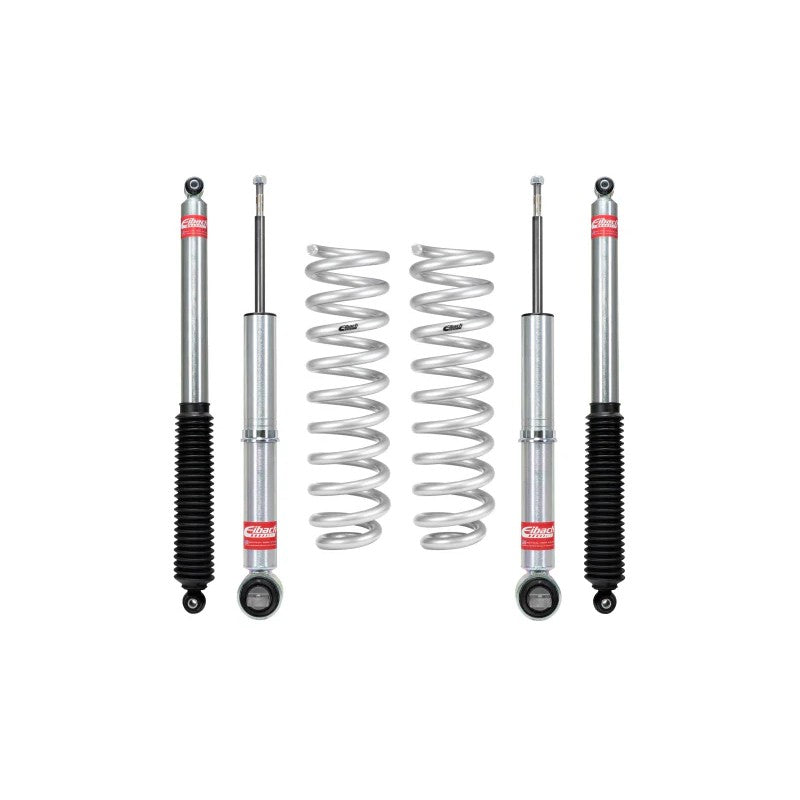 Eibach PRO-TRUCK-LIFT Stage 1 kit including silver coil springs and performance shocks for 2021-2025 Ford F-150.