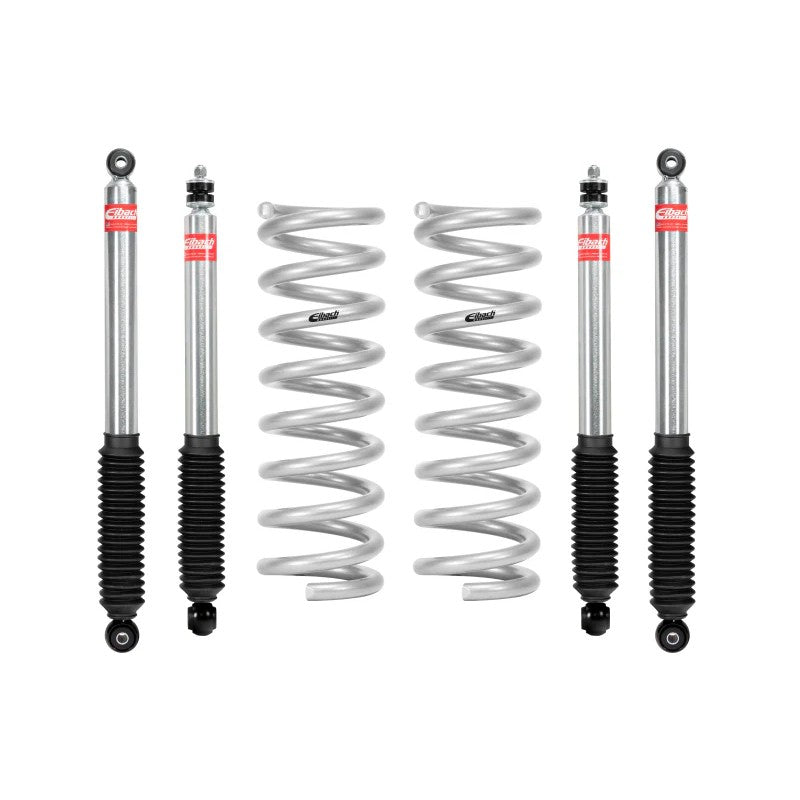 Eibach PRO-TRUCK-LIFT Stage 1 suspension kit including silver coil springs and performance shocks for Ram 3500.