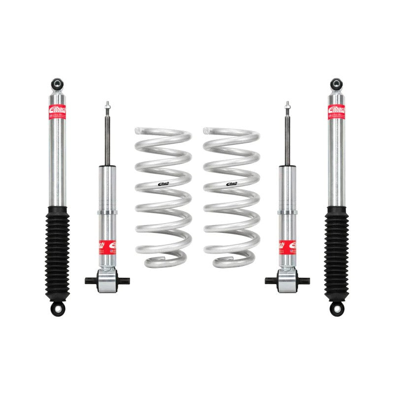 Eibach PRO-TRUCK-LIFT Stage 1 suspension system including silver coil springs and performance shocks