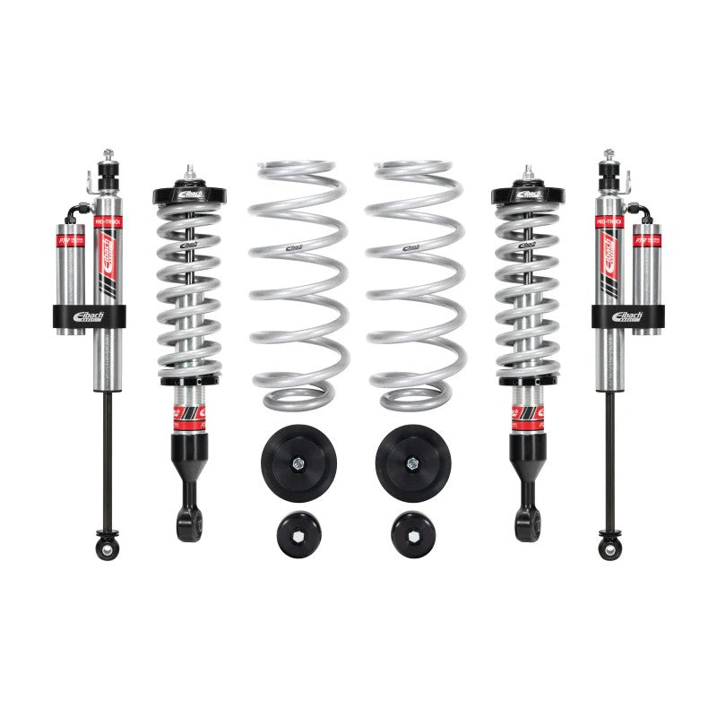 Eibach Pro-Truck Stage 2R lift kit featuring front coilovers and rear external reservoir shocks for Lexus GX470.