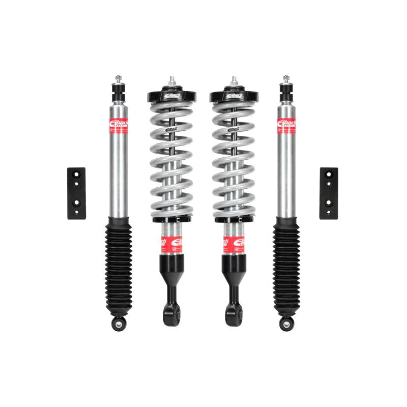 Eibach Pro-Truck-Lift Stage 2 coilover kit including adjustable front coilovers and rear sport shocks for Toyota Tacoma.