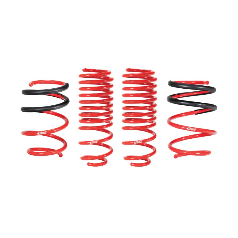 Set of four red Eibach Sportline progressive-rate lowering springs for 2017-2020 Honda Civic Si.