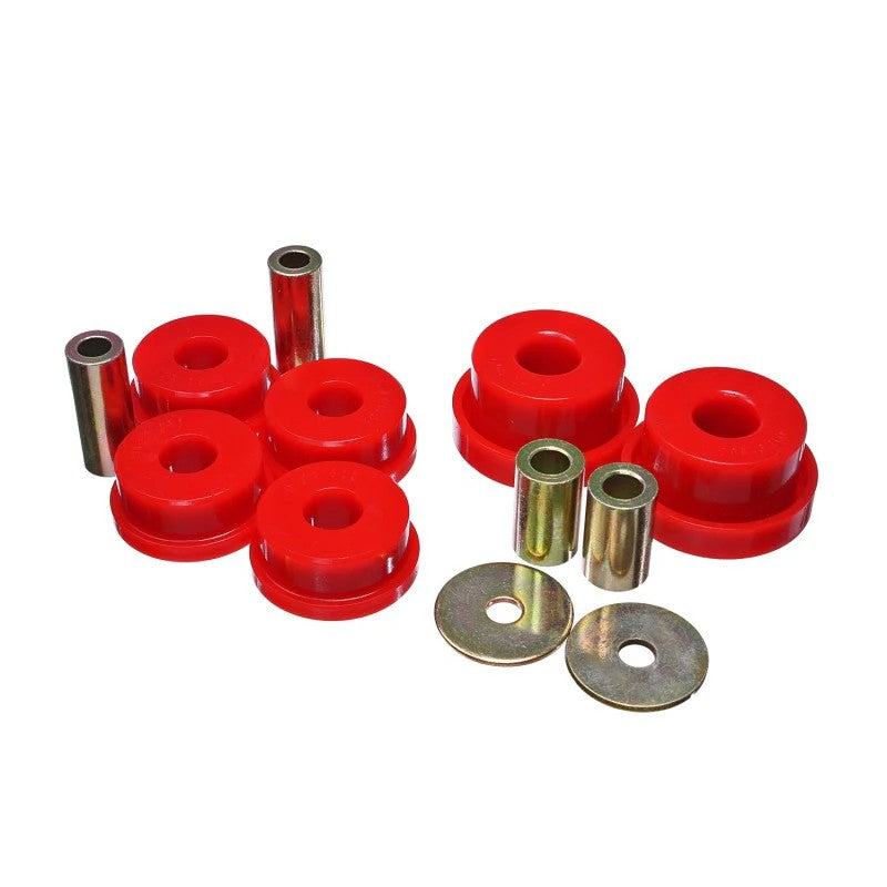 Red Energy Suspension Hyper-Flex polyurethane rear differential mount bushing set for Subaru models.