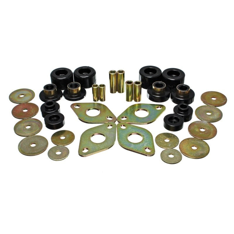 Energy Suspension black Hyper-Flex polyurethane body cab mounts for 2001-2004 Toyota Tacoma.