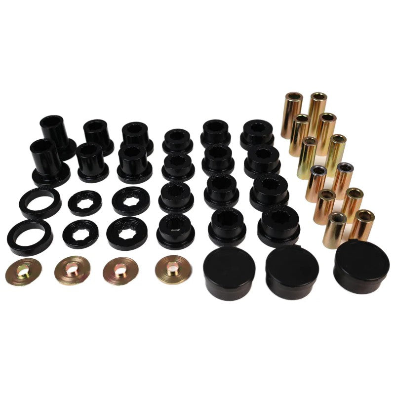 Black Energy Suspension Hyper-Flex polyurethane rear control arm bushing set for Lexus IS300.