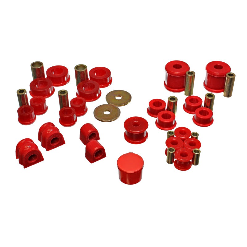 Red Energy Suspension Hyper-Flex polyurethane master bushing kit for 2002-2006 Subaru Impreza WRX and STI.