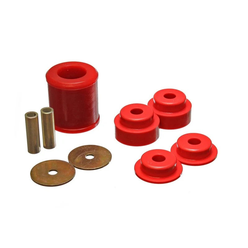 Red Energy Suspension Hyper-Flex polyurethane rear differential bushing set for Nissan 350Z and Infiniti G35.