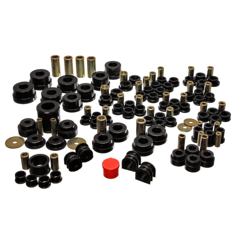 Energy Suspension Hyper-Flex black polyurethane master bushing set for Nissan 350Z and Infiniti G35.