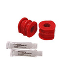 Red 21mm Energy Suspension Hyper-Flex polyurethane rear sway bar frame bushings for Nissan 350Z and Infiniti G35.