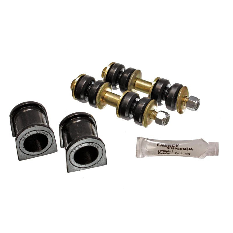 Energy Suspension 8.5130G black Hyper-Flex polyurethane 25mm front sway bar bushings for 2005-2006 Scion xB.