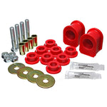 Red Energy Suspension polyurethane rear sway bar frame bushings for 2005-2010 Ford Mustang.