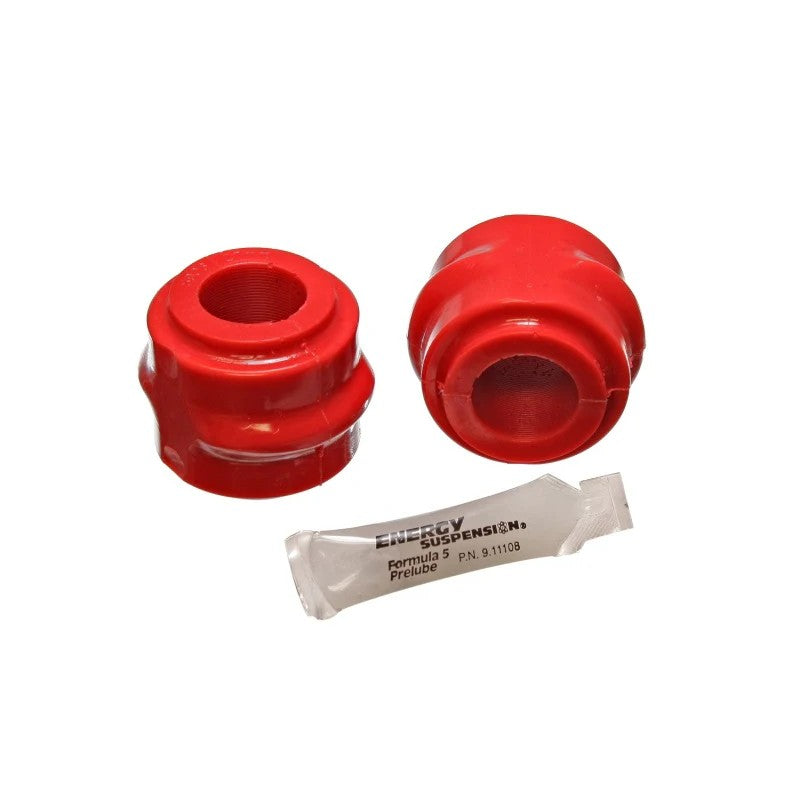 Energy Suspension red 32mm Hyper-Flex polyurethane front sway bar bushings for 2005-2010 Chrysler and Dodge vehicles.