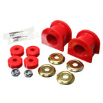 A pair of red Energy Suspension Hyper-Flex 30mm polyurethane front sway bar bushings for 2001-2015 Toyota Tacoma.