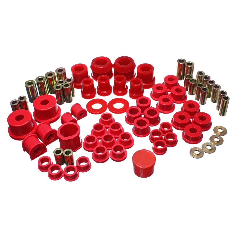 Energy Suspension Red Hyper-Flex polyurethane master bushing set components for 2006-2014 Mazda MX-5 Miata.
