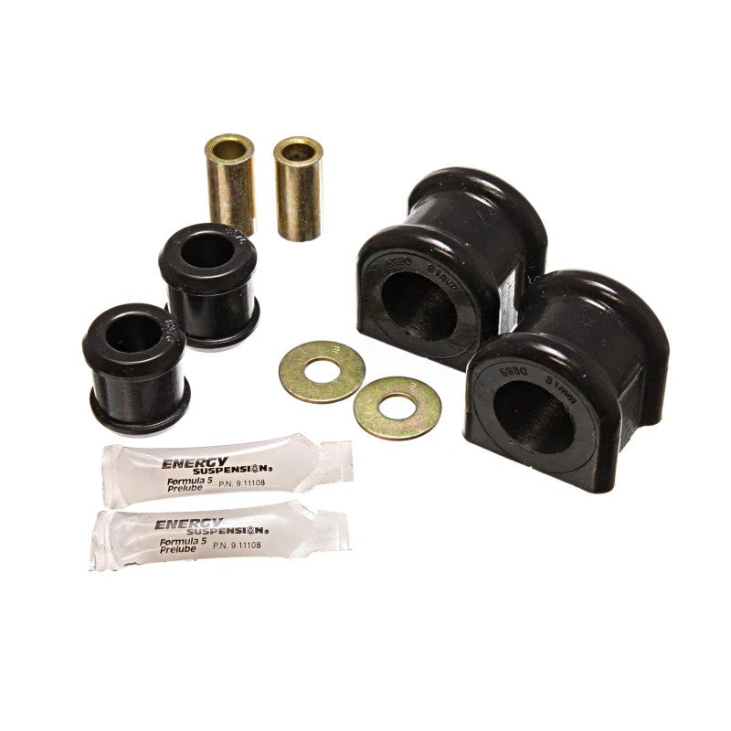 Energy Suspension Black 31mm polyurethane front sway bar and end link bushing set for Jeep Wrangler JK.