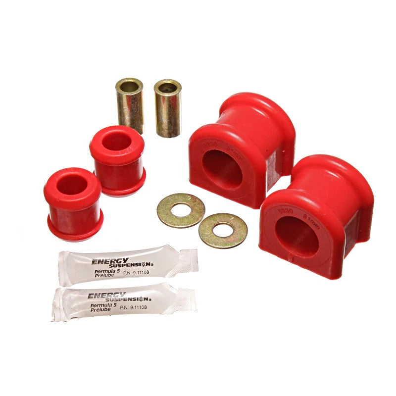 Red Energy Suspension Hyper-Flex polyurethane 31mm front sway bar bushings and end link bushings for Jeep Wrangler JK.