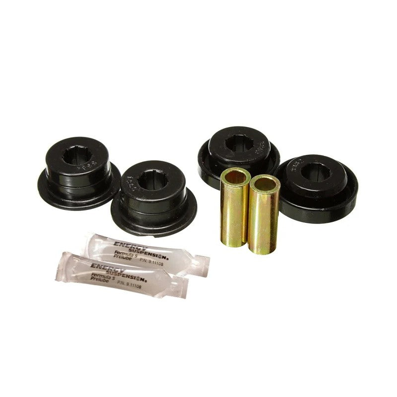 Energy Suspension 2.3113G black polyurethane front control arm axle-side bushings for 2007-2017 Jeep Wrangler JK.
