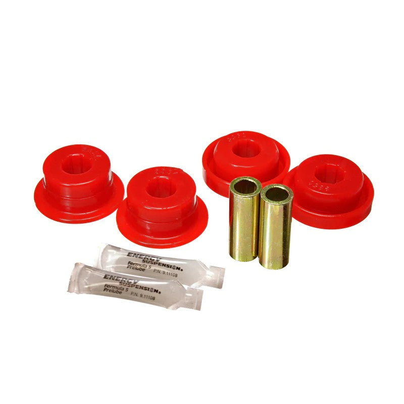 Red Energy Suspension Hyper-Flex polyurethane front control arm bushing for 2007-2017 Jeep Wrangler JK axle mount.