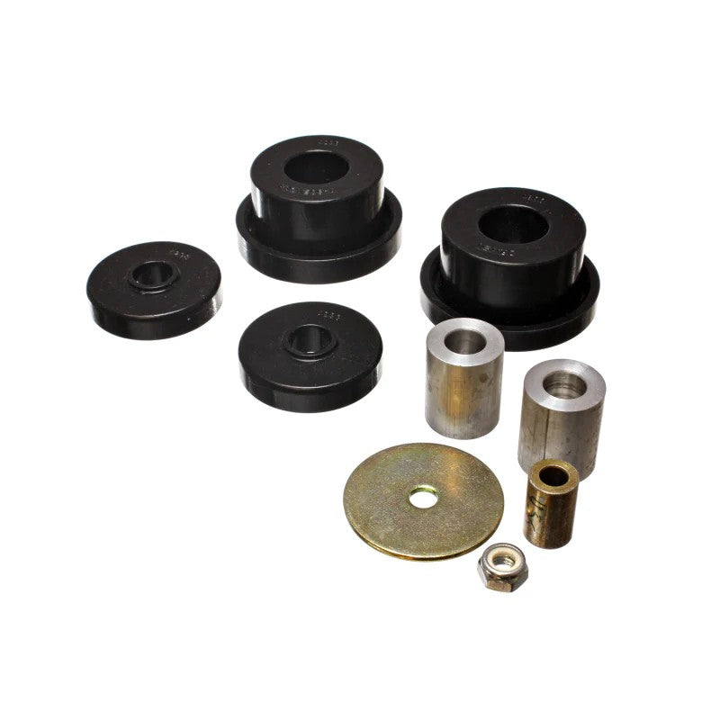Black Energy Suspension Hyper-Flex polyurethane rear differential mount bushing set for 2005-2015 Chrysler and Dodge.