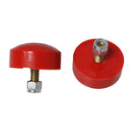 Energy Suspension 9.9116R red 1-inch tall low-profile buttonhead polyurethane bump stop.