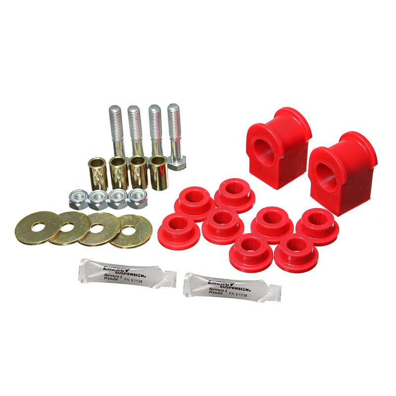 Red Energy Suspension Hyper-Flex polyurethane rear sway bar bushing set for 1-1/8 inch bars.