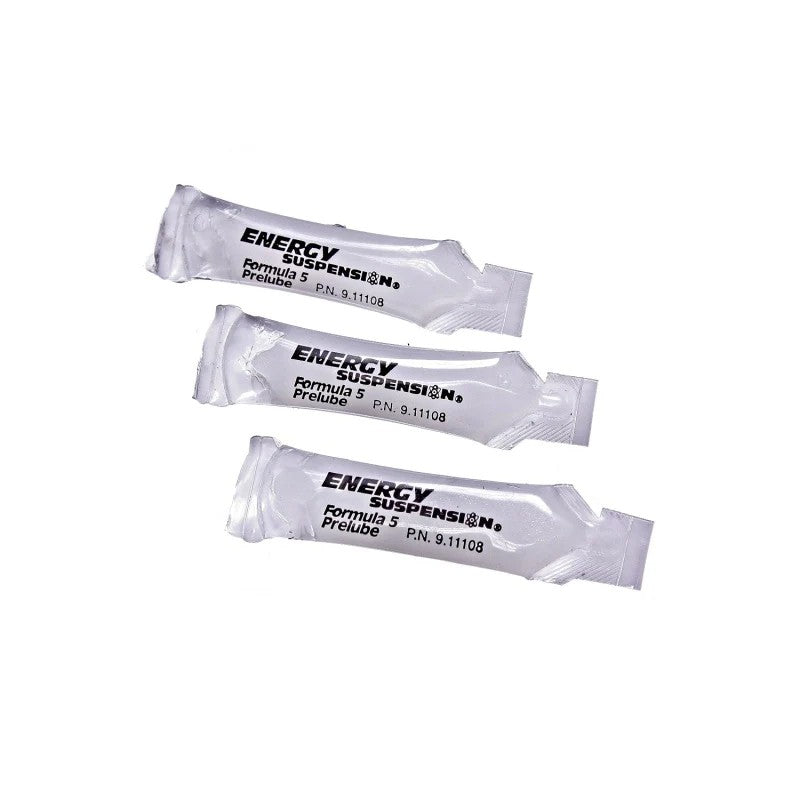 Three individual tubes of Energy Suspension Formula 5 Prelube waterproof bushing grease.