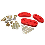 Red polyurethane motor and transmission mount bushings with mounting hardware for 1961-1973 VW Beetle