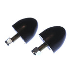 Black bullet-style Energy Suspension Hyper-Flex polyurethane bump stops with integrated metal mounting plates.