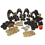 Black Energy Suspension Hyper-Flex polyurethane master bushing set with 4-degree C-bushings for 1966-1977 Ford Bronco.