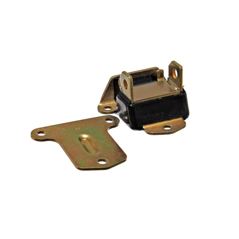 Energy Suspension 3.1117G black Hyper-Flex polyurethane early-style engine mount with zinc-plated metal housing.