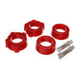 Energy Suspension 15.2109R red polyurethane rear spring plate bushing set for 1969-1978 Volkswagen Beetle.