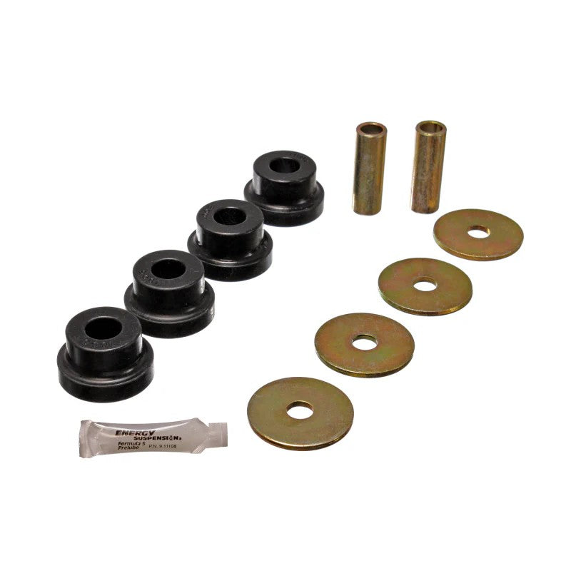Energy Suspension black Hyper-Flex polyurethane differential carrier mustache bar bushing set for Nissan S30 chassis.