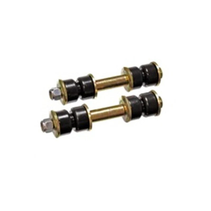 Black polyurethane sway bar end link kit with heavy-duty mounting hardware and washers
