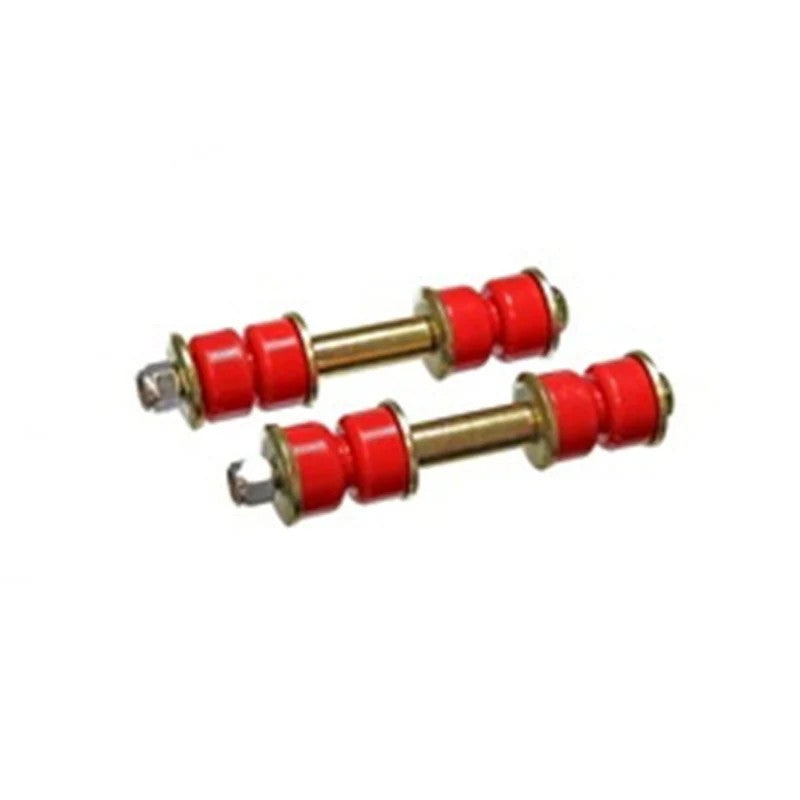 Energy Suspension 9.8120R Red Hyper-Flex polyurethane sway bar end links with heavy duty hardware.