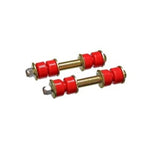Energy Suspension 9.8120R Red Hyper-Flex polyurethane sway bar end links with heavy duty hardware.