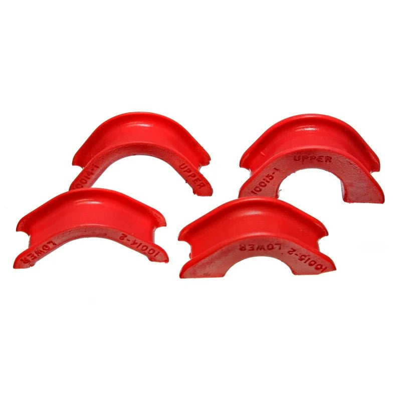 Red Energy Suspension Hyper-Flex polyurethane rack and pinion bushings for 1970-1973 Nissan 240Z.