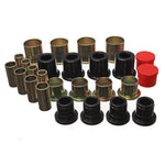 Black Energy Suspension Hyper-Flex polyurethane front control arm bushings and metal sleeves for 1971-1995 GM trucks.