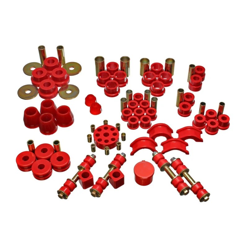 Red Energy Suspension Hyper-Flex polyurethane master bushing set for 1974-1978 Nissan 260Z and 280Z.