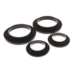 Energy Suspension 4.6101G black polyurethane rear upper and lower coil spring isolator kit.