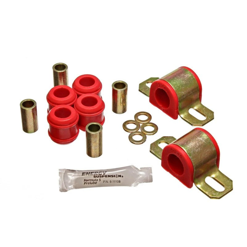 Energy Suspension 1.5101R Red Hyper-Flex 23mm polyurethane sway bar bushing set with mounting hardware