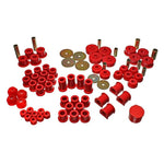 Red Energy Suspension Hyper-Flex polyurethane master bushing kit components for 1980-1985 Toyota Pickup.