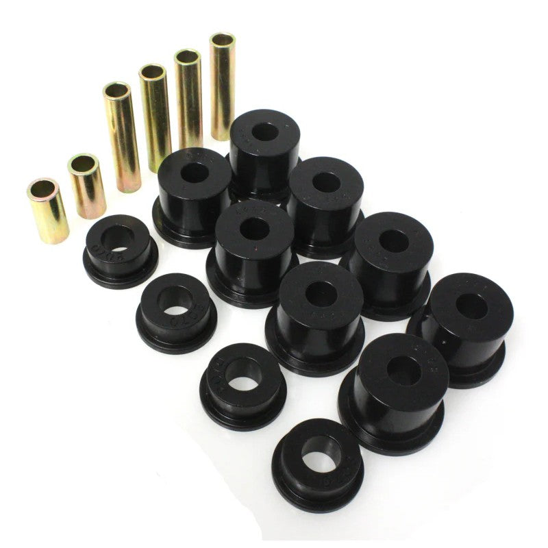Black Energy Suspension Hyper-Flex polyurethane front spring bushings for 1980-1997 Ford F-250 and F-350 trucks.