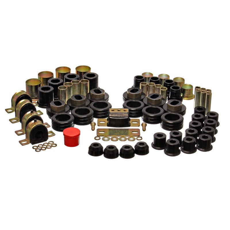 Black Energy Suspension Hyper-Flex polyurethane master bushing kit for 1981-1987 Chevy C10 and GMC C1500 2WD trucks.