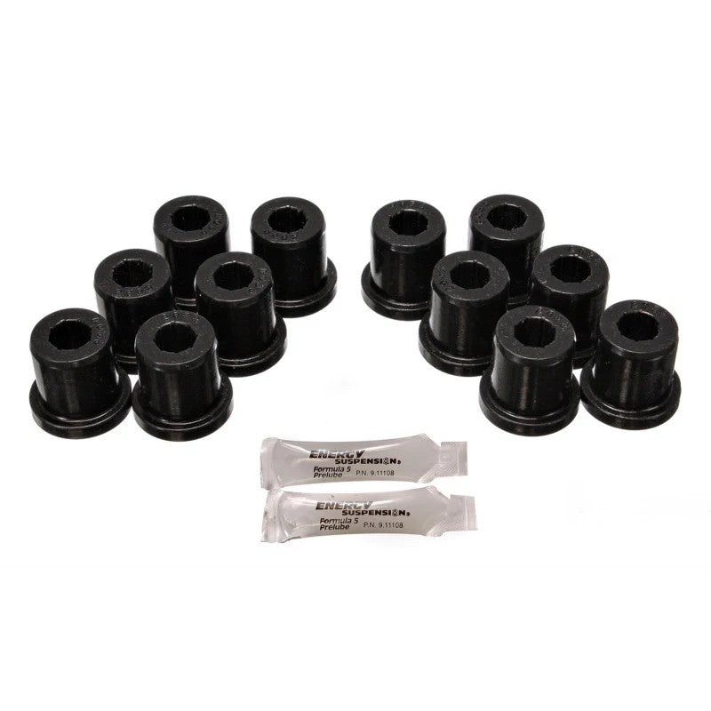 Black Energy Suspension Hyper-Flex polyurethane front leaf spring bushing set for 1981-1989 Toyota Land Cruiser.