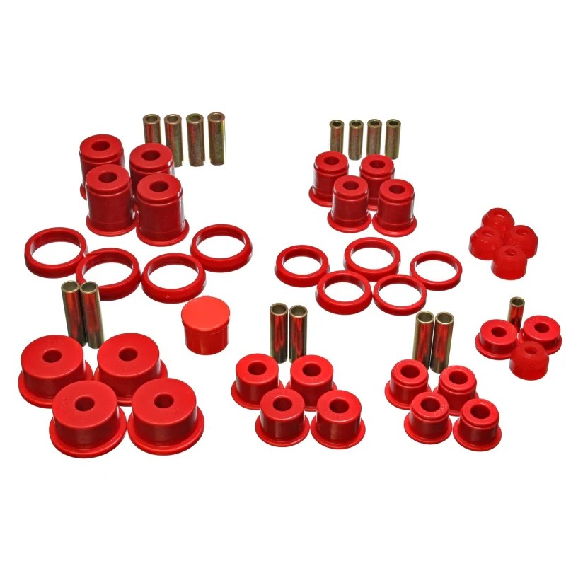 Energy Suspension Red Hyper-Flex polyurethane master bushing set for 1984-2001 Jeep Cherokee.