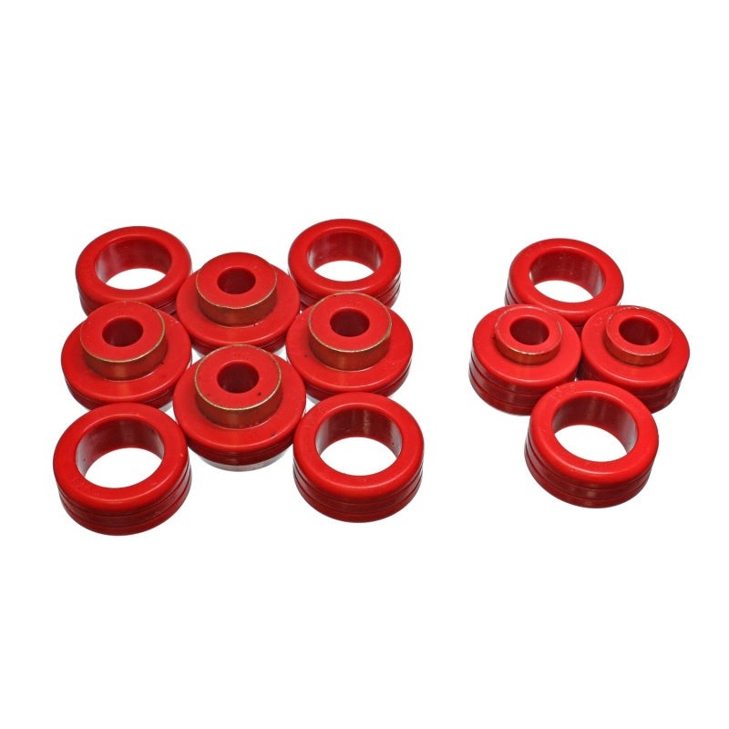 Red Energy Suspension 5.4106R Hyper-Flex polyurethane body mount bushings for 1987-1996 Dodge Dakota 2WD.