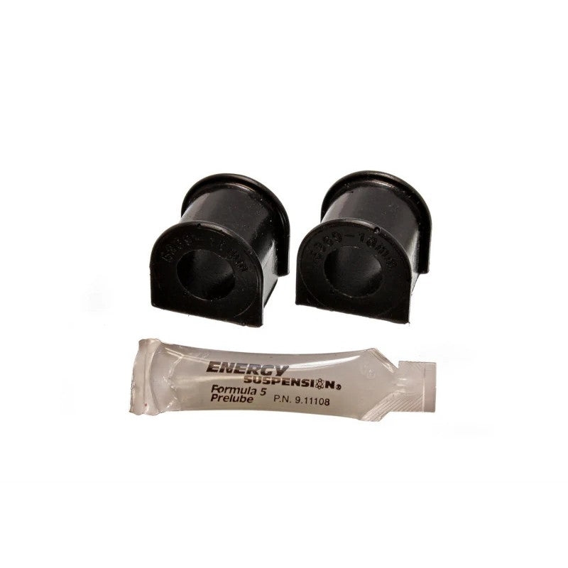 Black Energy Suspension 18mm Hyper-Flex polyurethane front sway bar bushings for 1988-1991 Honda Civic and CRX.