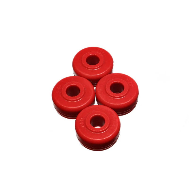 Energy Suspension 16.7102R Red Hyper-Flex polyurethane front strut rod bushing set for 1988-1991 Honda Civic and CRX.
