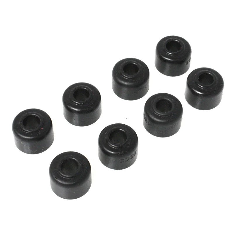 Energy Suspension Hyper-Flex black polyurethane front sway bar end links with heavy-duty mounting hardware.